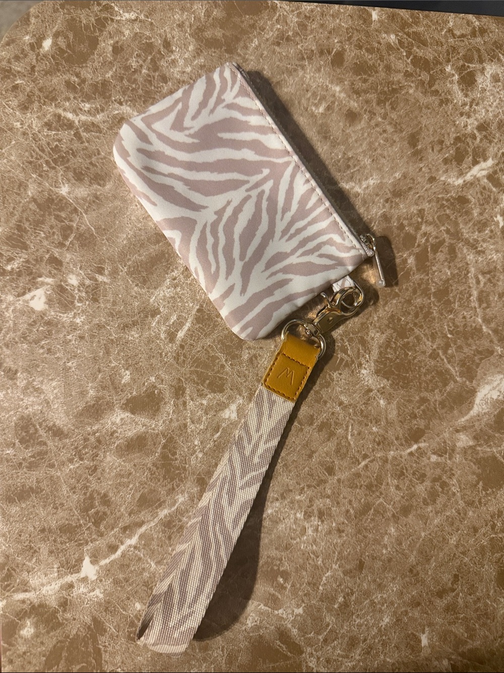 Walli Zebra-Print Wristlet Pouch